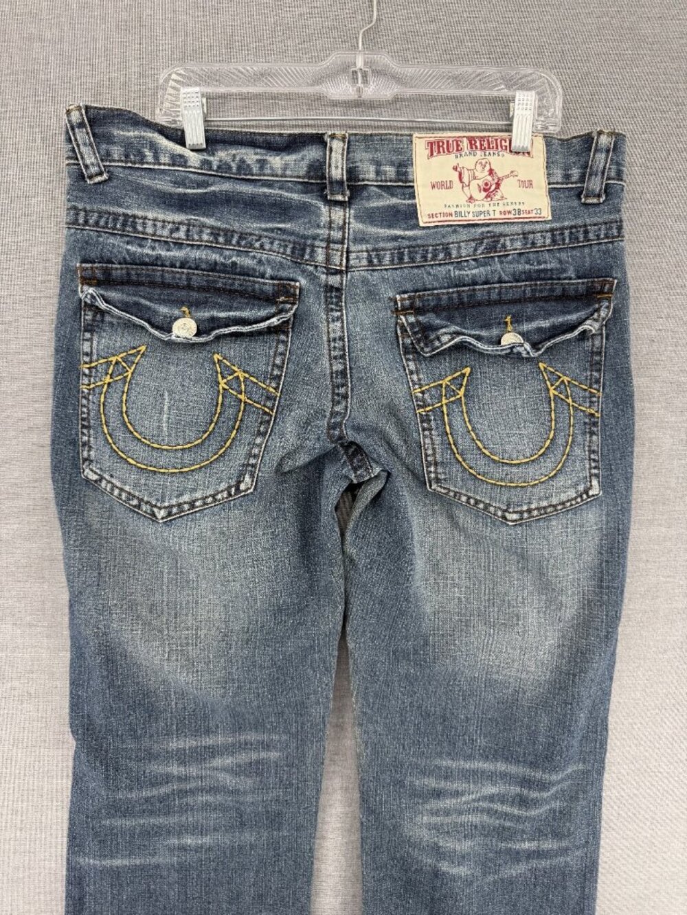 Vtg True Religion Billy Super Big T Baggy Denim Jeans Mens 38x30